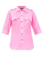 Matchesfashion.com La Fetiche - Alice Silk-georgette Shirt - Womens - Pink
