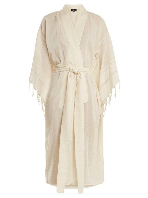 Matchesfashion.com Su - Kiba Waist Tie Cotton Blend Cover Up - Womens - Cream