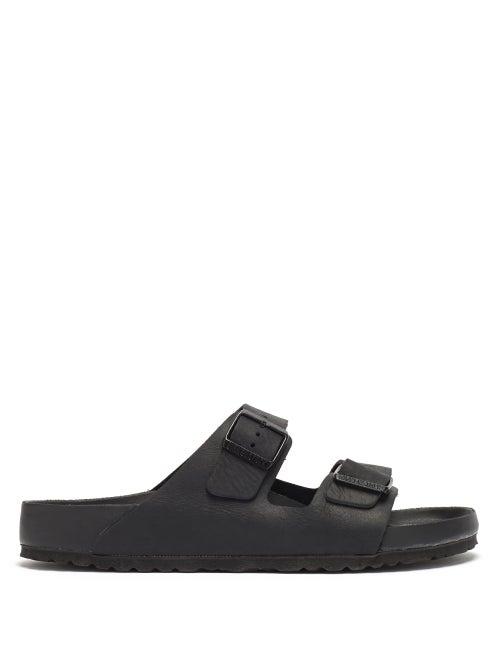 Matchesfashion.com Birkenstock - Arizona Two-strap Leather Slides - Mens - Black