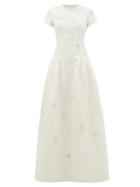 Matchesfashion.com Erdem - Alphonse Crystal-embellished Chantilly-lace Dress - Womens - Ivory