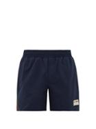 Matchesfashion.com Gucci - Web-stripe High-cut Swim Shorts - Mens - Blue