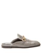 Stella Mccartney Lizard-effect Printed Backless Loafers