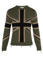 Matchesfashion.com Valentino - Union Flag Cashmere Sweater - Mens - Green
