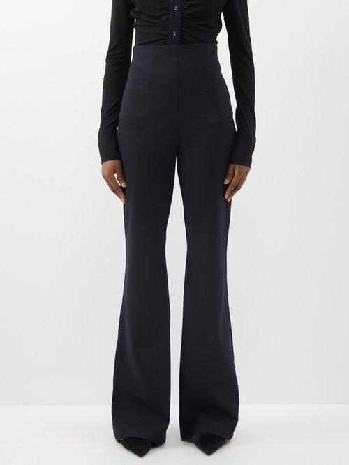 Sportmax - Peter High-rise Stretch-jersey Trousers - Womens - Black