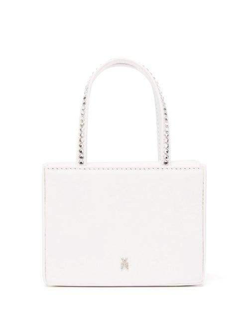 Amina Muaddi - Superamini Pernille Crystal-handle Leather Box Bag - Womens - White