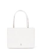 Amina Muaddi - Superamini Pernille Crystal-handle Leather Box Bag - Womens - White
