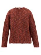 Loewe - Anagram-patch Slubbed Wool-blend Sweater - Mens - Red