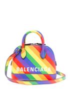 Matchesfashion.com Balenciaga - Ville Xxxs Rainbow Stripe Leather Cross Body Bag - Womens - Multi Stripe