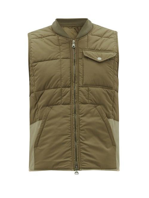 Matchesfashion.com Caruso - Panelled Padded-shell Gilet - Mens - Khaki