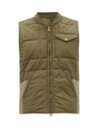 Matchesfashion.com Caruso - Panelled Padded-shell Gilet - Mens - Khaki