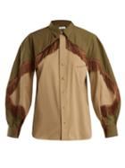 Matchesfashion.com Toga - Fringed Cotton Blend Western Shirt - Womens - Khaki