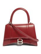 Matchesfashion.com Balenciaga - Hourglass Leather Top-handle Bag - Womens - Burgundy