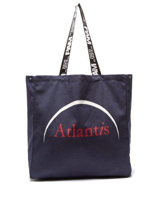 Matchesfashion.com P.a.m. - Atlantis Logo Print Canvas Tote Bag - Mens - Blue