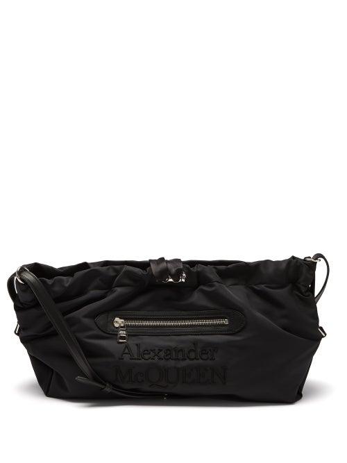 Alexander Mcqueen - The Bundle Logo-embroidered Faille Bag - Womens - Black