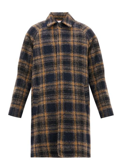 Matchesfashion.com Hope - Solid Single Breasted Checked Wool Blend Coat - Mens - Yellow Multi