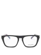 Matchesfashion.com Saint Laurent - Flat-top Square Acetate Glasses - Mens - Clear