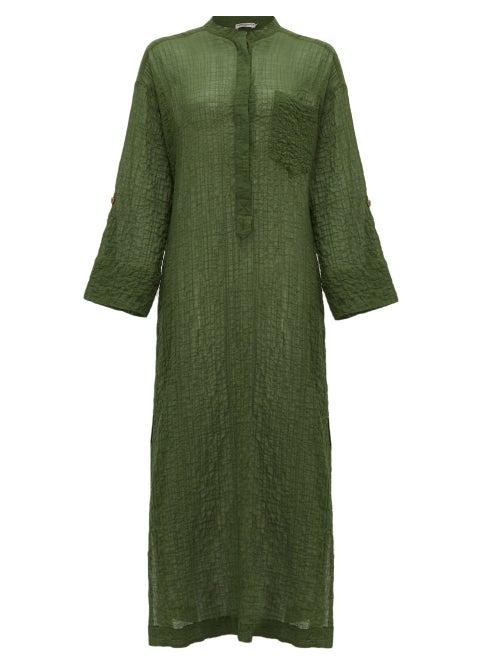 Matchesfashion.com Three Graces London - August Cotton-blend Voile Kaftan - Womens - Green