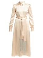 Matchesfashion.com Hillier Bartley - Silk Satin Midi Dress - Womens - Ivory