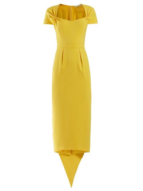 Matchesfashion.com Stella Mccartney - Amal Tie Back Crepe Dress - Womens - Yellow