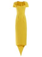 Matchesfashion.com Stella Mccartney - Amal Tie Back Crepe Dress - Womens - Yellow