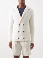 Giorgio Armani - Double-breasted Wool-cotton Blend Cardigan - Mens - White