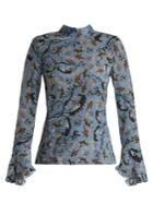 Erdem Lindsey Paisley Vine-print Silk Blouse