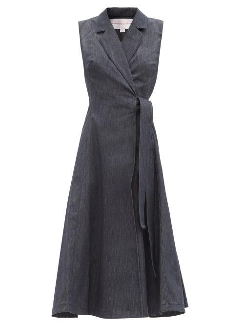 Matchesfashion.com Carolina Herrera - Sleeveless Denim Midi Wrap Dress - Womens - Denim