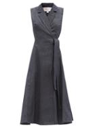 Matchesfashion.com Carolina Herrera - Sleeveless Denim Midi Wrap Dress - Womens - Denim