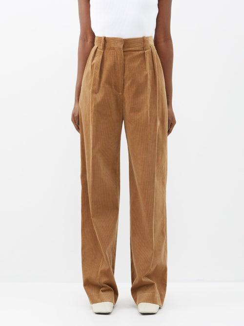 Raey - Cotton And Cashmere-blend Corduroy Trousers - Womens - Camel