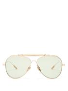 Matchesfashion.com Jacques Marie Mage - Peyote Aviator Sunglasses - Mens - Gold