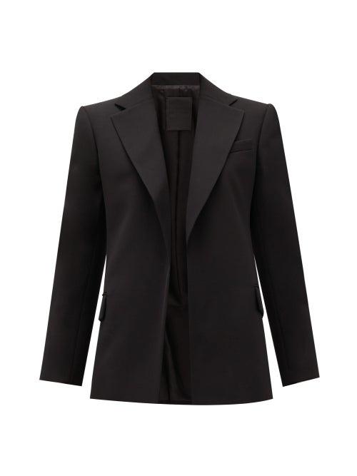 Matchesfashion.com Valentino - Single-breasted Wool Grain De Poudre Jacket - Womens - Black