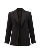 Matchesfashion.com Valentino - Single-breasted Wool Grain De Poudre Jacket - Womens - Black