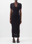 Staud - Oceane Knitted Cotton-blend Dress - Womens - Black