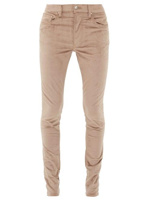 Matchesfashion.com Amiri - Skinny-leg Velvet Trousers - Mens - Beige