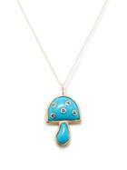 Brent Neale - Magic Mushroom Mini Turquoise & 18kt Gold Necklace - Womens - Light Blue