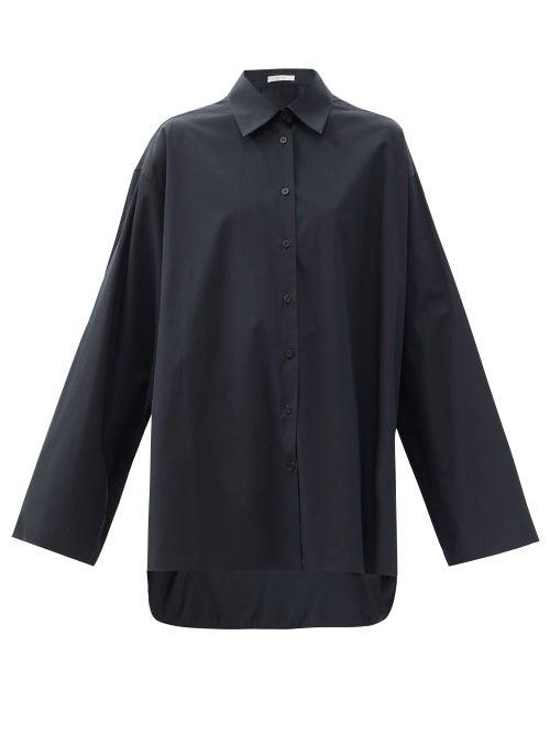 The Row - Eden Oversized Poplin Shirt - Womens - Black