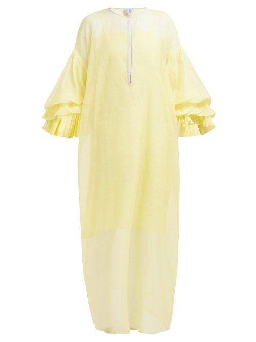 Matchesfashion.com Thierry Colson - Tahara Cotton Blend Kaftan - Womens - Yellow