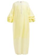 Matchesfashion.com Thierry Colson - Tahara Cotton Blend Kaftan - Womens - Yellow