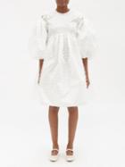 Cecilie Bahnsen - Janessa Puff-sleeve Fil-coup Dress - Womens - White