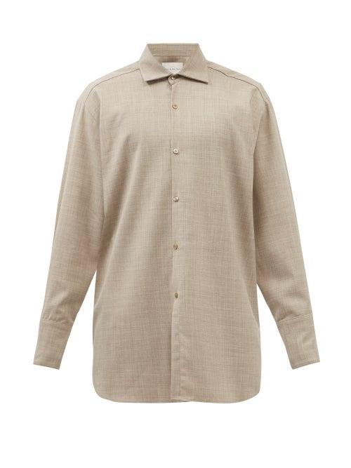 Ludovic De Saint Sernin - Oversized Wool Shirt - Mens - Beige