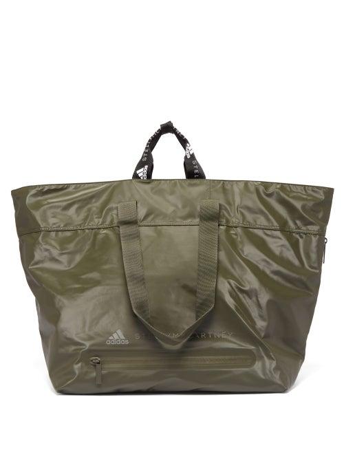 Matchesfashion.com Adidas By Stella Mccartney - Oversized Logo Print Tote Bag - Womens - Dark Green