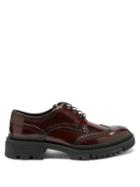 Matchesfashion.com Versace - Patinated-leather Brogues - Mens - Burgundy
