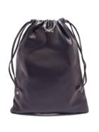 Matchesfashion.com A.p.c. - X Suzanne Koller Drawstring Leather Pouch - Womens - Navy