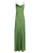Matchesfashion.com Diane Von Furstenberg - Bias Cut Satin Gown - Womens - Green
