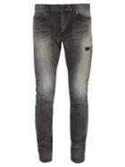 Matchesfashion.com Saint Laurent - Slim Leg Washed Denim Jeans - Mens - Black