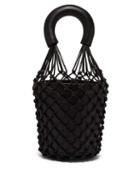 Matchesfashion.com Staud - Moreau Macrame And Leather Bucket Bag - Womens - Black