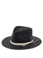 Matchesfashion.com Nick Fouquet - Rain Dog Embroidered Straw Fedora - Mens - Black