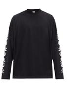 Matchesfashion.com Vetements - Long-sleeved Logo-print Cotton-jersey T-shirt - Mens - Black