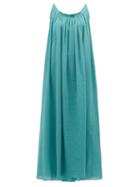 Matchesfashion.com Loup Charmant - Gathered Scoop Back Cotton Poplin Maxi Dress - Womens - Blue