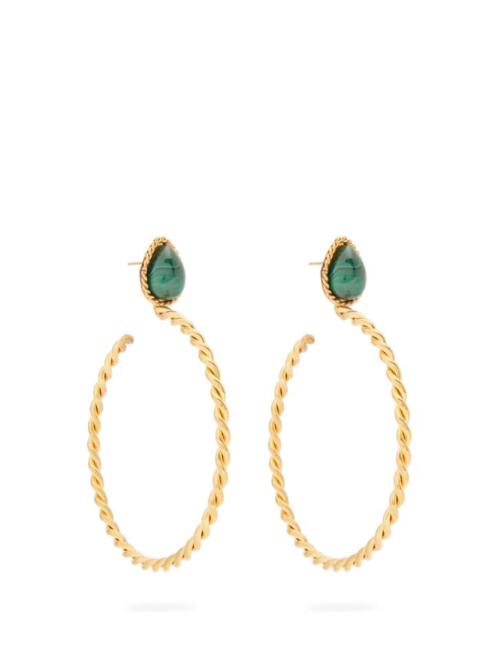 Sylvia Toledano Malachite And Gold-plated Earrings